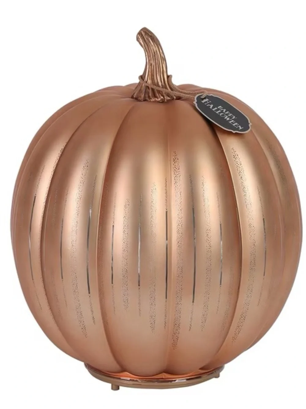 Pre-Lit Rotating Shimmer Pumpkin Copper